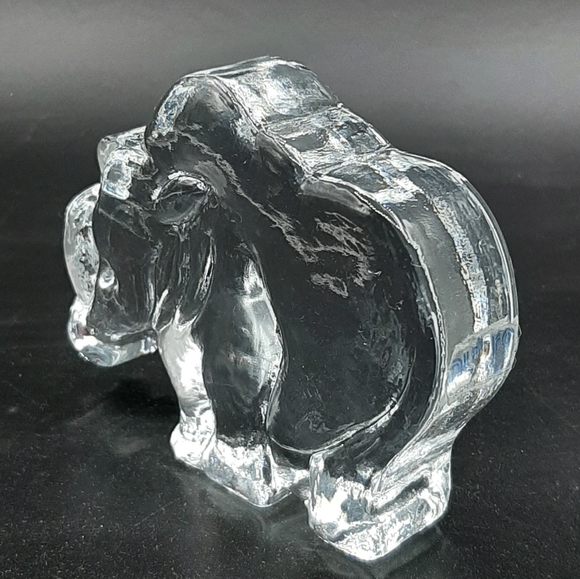 Vintage Nybro Paul Isling Heavy Solid Sweden Glass Rhino Flat Back Art Glass - Picture 4 of 7